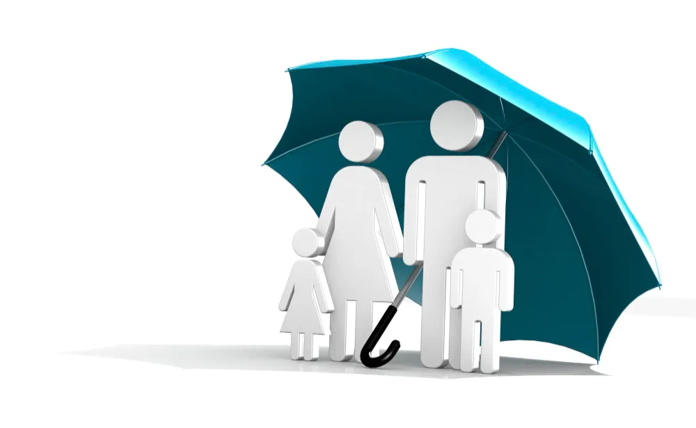a family under an umbrella
